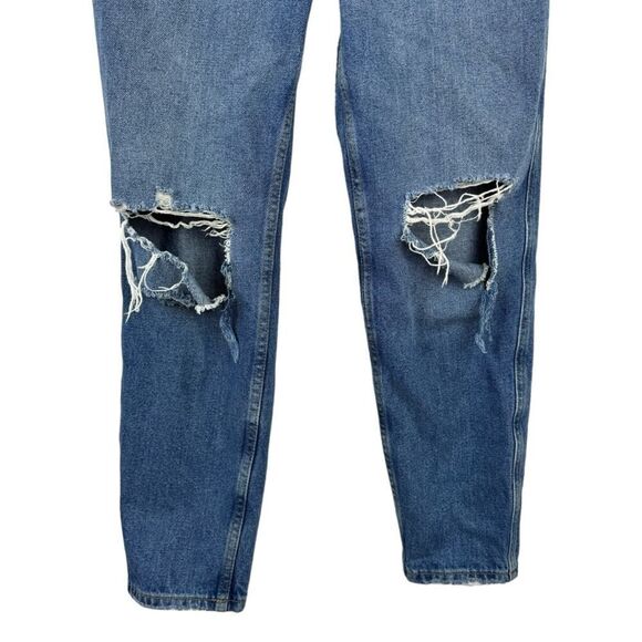 We The Free Free People Ripped Busted Knee Rigged Denim Boyfriend Jeans Size 25 - Picture 7 of 16